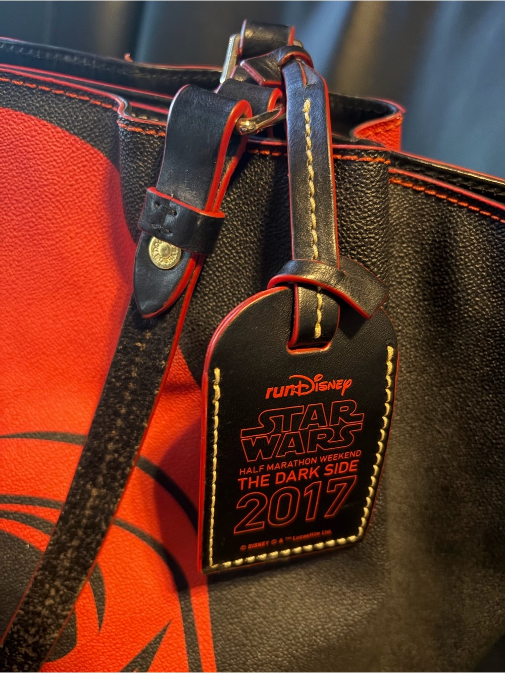 RARE 2017 Dark Side Darth Vader Star Wars Disney Dooney & Bourke Messenger Tote - Picture 5 of 16